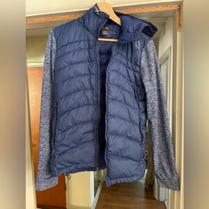 Outdoor Research down vested coat. Broken zipper but maybe fixable. Size (M)